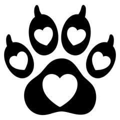 Paw Print with Hearts