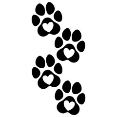 Paw Prints with Hearts