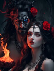 dark fantasy man and woman