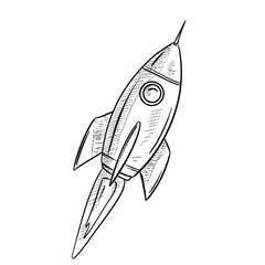 space rocket handdrawn illustration