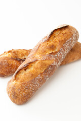 白背景にバゲット
