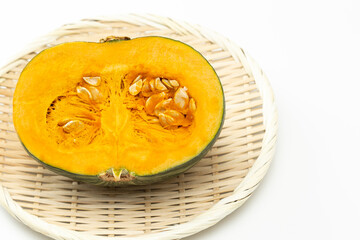 白背景にカボチャ