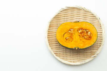 白背景にカボチャ