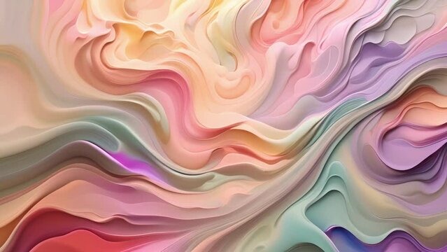 Minimal animation of pastel colors a soothing and calming movement of soft pastel shades blending and swirling together.