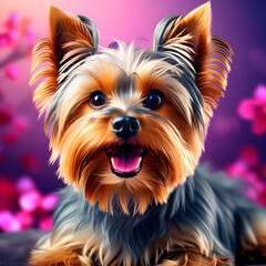 Yorkshire Terrier making a cute expression.
Generative AI