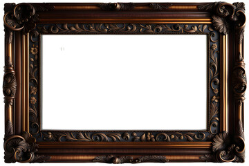 antique picture frame isolated on transparent background