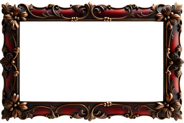 antique picture frame isolated on transparent background - obrazy, fototapety, plakaty