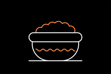 rice  illustration in dark style. Flat vector illustration.