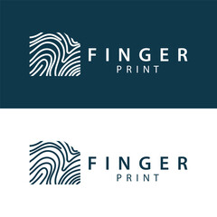 Simple and elegant modern identity fingerprint logo technology design for business branding