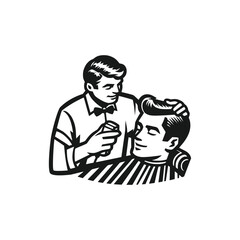 A Barber Who Cuts Men In A Barbershop