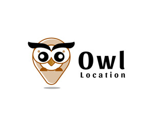 pin owl smart location logo icon symbol design template illustration inspiration