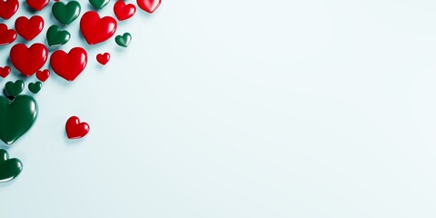 hearts with blank decoration.3d illustration.