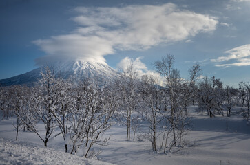 Mt Yotei in Hokkaido winter Japan - obrazy, fototapety, plakaty