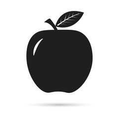 Apple symbol. Apple vector shape black silhouette isolated on white background. vector outline icon.