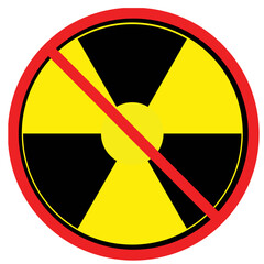 radiation warning sign on white