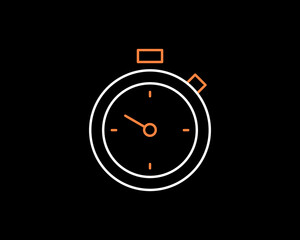 Obraz premium timer illustration in dark style. Flat vector illustration.