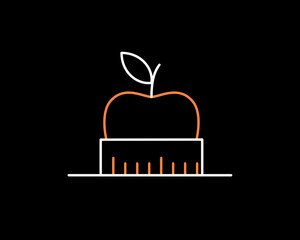 diet for weight loss illustration in dark style. Flat vector illustration.