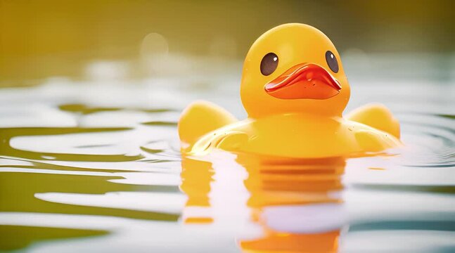 Rubber duck floating on water.