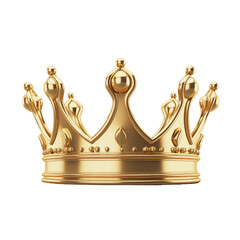 Gold Royal King crown isolated transparent, generative Ai - obrazy, fototapety, plakaty
