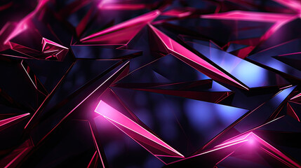 Abstract background magenta color with geometric 3D texture and light leaks