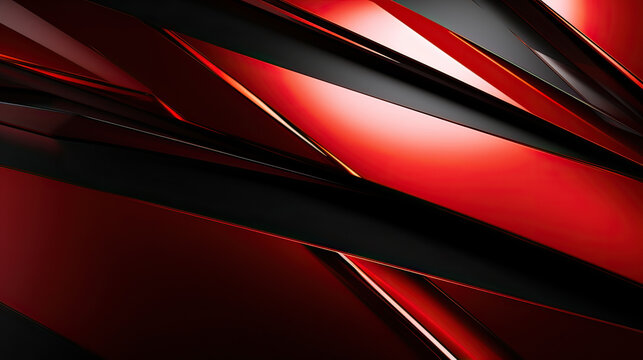 Abstract background red color with geometric 3D texture and light leaks