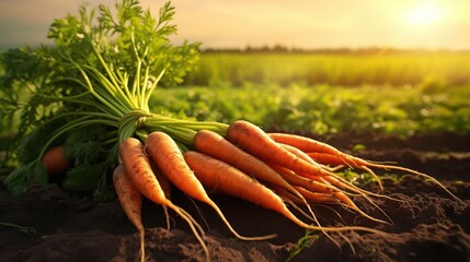 The carrot harvest yields an abundance of large, ripe carrots, freshly harvested by dedicated carrot farmers.