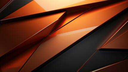 Abstract background orange color with geometric 3D texture and light leaks