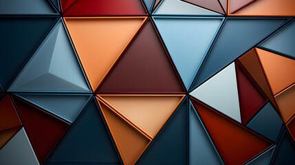 Abstract Geometric Pattern with Metallic Triangles