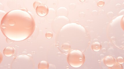 Pastel peach color underwater bubbles, beige abstract background - obrazy, fototapety, plakaty