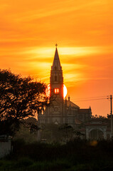 Sunset over ancient Church