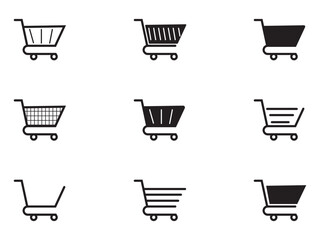 Shopping cart icon set. Shopping cart icon vector. Shopping cart. Business icon, web icons, trolley icon, cart icon. Vector illustration.