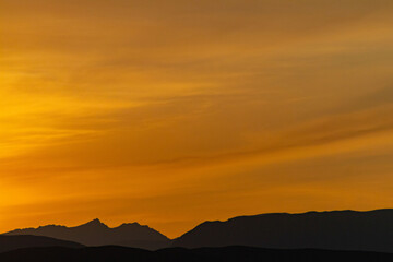 sunrise on the road on the way to the Codpa Valley in northern Chile