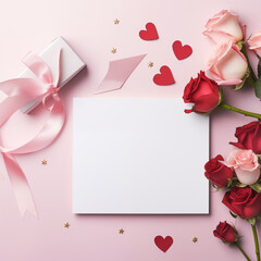 Love-filled Greetings: Blank Postcard for Valentine's Day Celebrations
