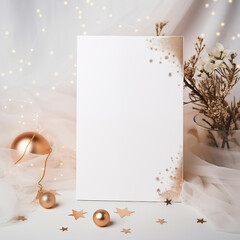 Minimalistic Christmas Greetings: Blank Postcard with Space for Wishes