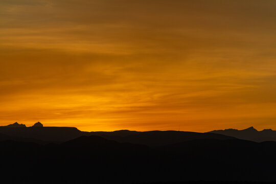 sunrise on the road on the way to the Codpa Valley in northern Chile