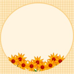 frame with  sunflowers