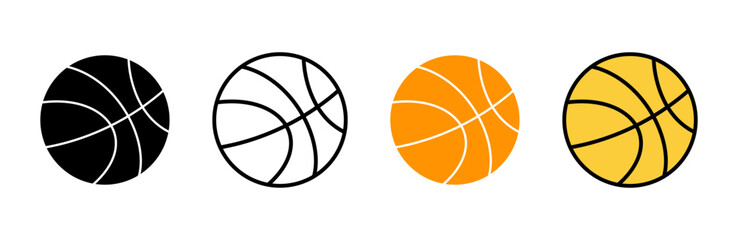Basketball icon set vector. Basketball ball sign and symbol - obrazy, fototapety, plakaty