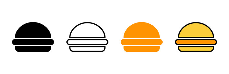 Burger icon set vector. burger sign and symbol. hamburger