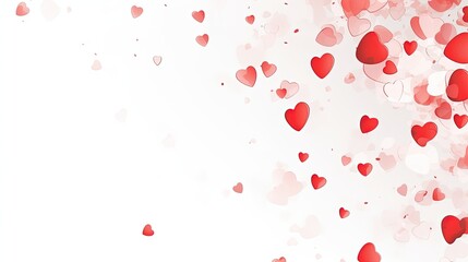 white background with small red hearts confetti valentine's day backdrop