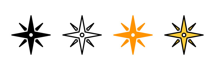 Compass icon set vector. arrow compass icon sign and symbol