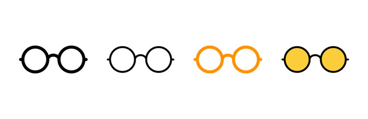 Glasses icon set vector. Glasses sign and symbol