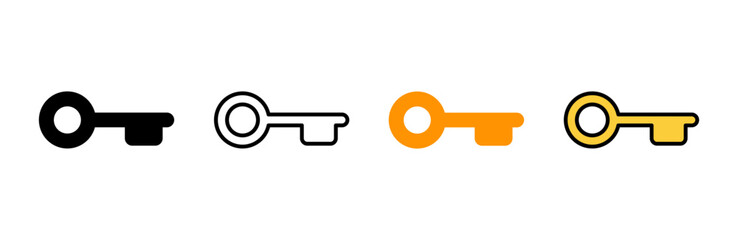 Key icon set vector. Key sign and symbol. - obrazy, fototapety, plakaty