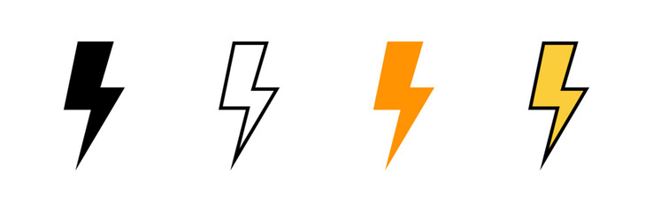 Lightning icon set vector. electric sign and symbol. power icon. energy sign