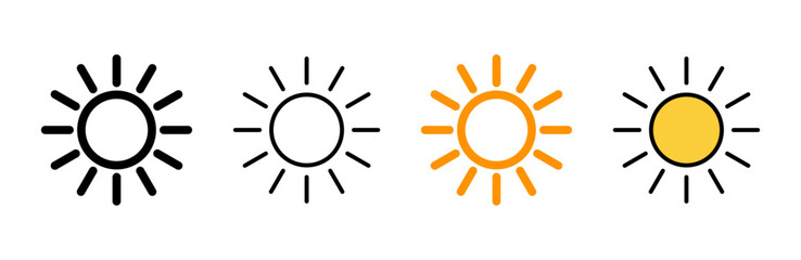 Sun icon set vector. Brightness sign and symbol.