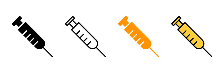 Syringe icon set vector. injection sign and symbol. vaccine icon
