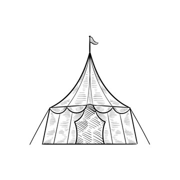 circus tent handdrawn illustration