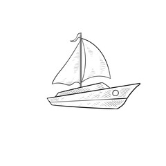 water vessels transport handdrawn illustration