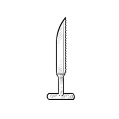 garden knife handdrawn illustration