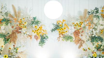 Wedding backdrop background, flower decoration