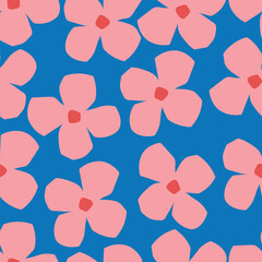Vector Seamless Repeat Pattern Floral Flowers Blossom Bud Papercut Modern Simple Trendy Cool